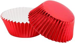 img 3 attached to Vibrant Red Foil Cupcake Liners Baking Cups - 200 Pcs Standard Size