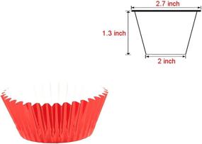img 1 attached to Vibrant Red Foil Cupcake Liners Baking Cups - 200 Pcs Standard Size