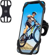 🚲 bike phone mount: 360° detachable rotatable cradle for bicycle & motorcycle handlebars (black) logo