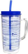 🧳 bubba envy travel thermal mug, 48oz - straw, double wall insulated - serenity stripes - ideal for travel logo