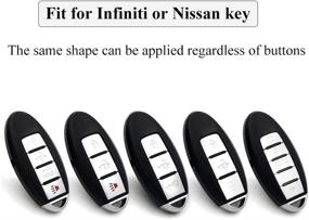 img 2 attached to 🔑 Senauto Quicksand Key Fob Cover Case Keychain for Infiniti G25 G35 G37 Q50 Q60 Q70 Q80 QX50 QX56 QX60 QX70 QX80 EX35 FX35 FX45 M35 M37 M45 M56 JX35 & Nissan - Stylish Black Design