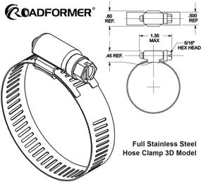 img 1 attached to 🔩 Шланговый зажим с червячным колесом Roadformer 2 - размер SAE 32, полностью из нержавеющей стали - 10 штук, 40 мм - 64 мм.