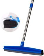 🧹 meibei floor squeegee - adjustable long handle 54", upgraded dual foam rubber blade with silicone scraper - ideal for tile, bathroom, patio, and garage cleaning logo