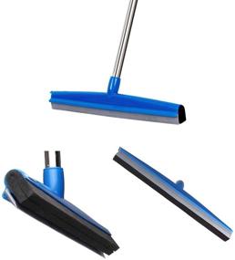 img 1 attached to 🧹 MEIBEI Floor Squeegee - Adjustable Long Handle 54", Upgraded Dual Foam Rubber Blade with Silicone Scraper - Ideal for Tile, Bathroom, Patio, and Garage Cleaning