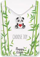 happiness-inducing panda necklace gift – adorable panda heart pendant – enchanting jewelry for women, teens, girls, and kids – with thoughtful message card logo