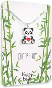 img 1 attached to Happiness-inducing Panda Necklace Gift – Adorable Panda Heart Pendant – Enchanting Jewelry for Women, Teens, Girls, and Kids – with Thoughtful Message Card