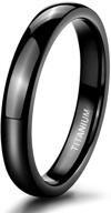 tigrade black titanium wedding band - dome high polished ring in 2mm, 4mm, 6mm, 8mm widths - sizes 3-14.5 logo