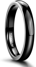 img 3 attached to TIGRADE Black Titanium Wedding Band - Dome High Polished Ring in 2mm, 4mm, 6mm, 8mm Widths - Sizes 3-14.5
