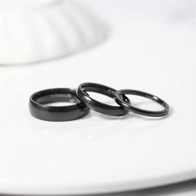 img 2 attached to TIGRADE Black Titanium Wedding Band - Dome High Polished Ring in 2mm, 4mm, 6mm, 8mm Widths - Sizes 3-14.5