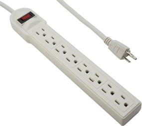 img 3 attached to High-Quality 6Ft 8-Outlet Surge Protector 15A, 90J - 6 Foot Power Strip with 8 Outlets (White)