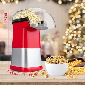 img 2 attached to 🍿 1200W Electric Hot Air Popcorn Maker with Measuring Cups - 98% Pop Rate, BPA-Free | Fast 2-Minute Popper for Birthdays & Movie Nights