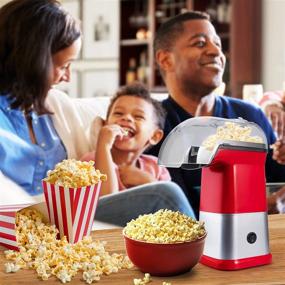 img 1 attached to 🍿 1200W Electric Hot Air Popcorn Maker with Measuring Cups - 98% Pop Rate, BPA-Free | Fast 2-Minute Popper for Birthdays & Movie Nights