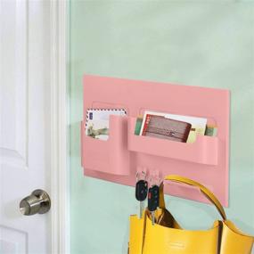 img 2 attached to Wutub Pink Remote Holder for 🛏️ Bed Bedside Shelf - Wall Mounted Accessories Organizer