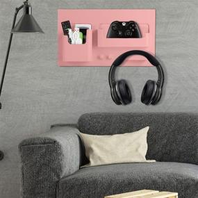 img 1 attached to Wutub Pink Remote Holder for 🛏️ Bed Bedside Shelf - Wall Mounted Accessories Organizer