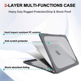 img 2 attached to 💻 BATYUE MacBook Pro 13 Inch Case 2020 Release A2289/ A2251: Heavy Duty Slim Protective Cover (Grey)