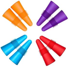 img 4 attached to 🍷 CNYMANY 8-Piece Wine Stoppers Set: Reusable Silicone Beverage Bottle Sealers with Grip Top for Keeping Wine Fresh – Red, Purple, Orange, Blue