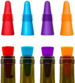 img 1 attached to 🍷 CNYMANY 8-Piece Wine Stoppers Set: Reusable Silicone Beverage Bottle Sealers with Grip Top for Keeping Wine Fresh – Red, Purple, Orange, Blue