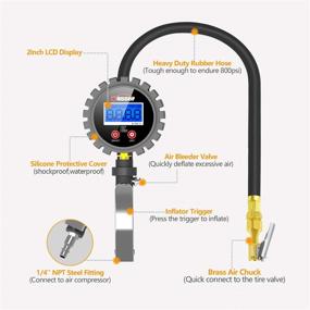 img 3 attached to Oasser Tire Inflator with Gauge: 255PSI Air Compressor Accessories for Accurate Tire Pressure