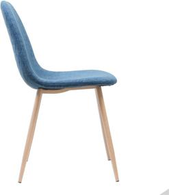 img 2 attached to 🪑 Set of 2 Camden Mid Century Muted Blue Fabric Dining Chairs with Light Walnut Wood Finish Legs - Enhanced SEO