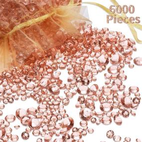 img 4 attached to 💎 Hicarer Acrylic Diamonds Clear Table Scatter Crystals for Vase Filler | Christmas, Wedding, Birthday Party Decorations (Rose Gold, 6000 Pieces)