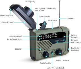 img 2 attached to 📻 Emergency Hand Crank Radio with LED Flashlight and NOAA Weather, Portable AM/FM Radio with 2000mAh Battery for Outdoor Emergency Preparedness