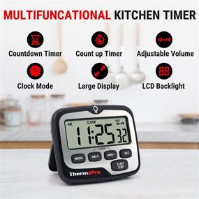 img 3 attached to Thermopro TM01 Kitchen Timers: Count Up/Countdown Digital Timer with Touch Backlit - Perfect for Cooking, Kids & Classroom Study