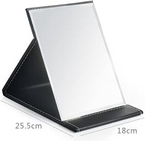 img 3 attached to 💄 JOLY L Black PU Leather Folding Desktop Makeup Mirror with Adjustable Stand – Portable and Perfect for Personal Use and Traveling