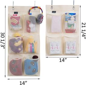 img 3 attached to 🚪 MISSLO Narrow Closet Door Hanging Organizer for Shoes, Hats, Gloves, Snacks - Pack of 2, Beige