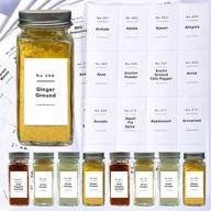 🏷️ minimalist spice jar labels - 184 preprinted + 8 blank write-on square stickers | dishwasher safe & waterproof | 2.05" x 1.25" labels for kitchen organization (spice bottles not included) логотип