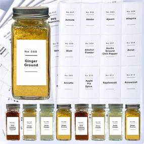 img 4 attached to 🏷️ Minimalist Spice Jar Labels - 184 Preprinted + 8 Blank Write-on Square Stickers | Dishwasher Safe & Waterproof | 2.05" x 1.25" Labels for Kitchen Organization (Spice Bottles Not Included)