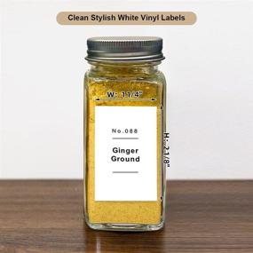 img 1 attached to 🏷️ Minimalist Spice Jar Labels - 184 Preprinted + 8 Blank Write-on Square Stickers | Dishwasher Safe & Waterproof | 2.05" x 1.25" Labels for Kitchen Organization (Spice Bottles Not Included)