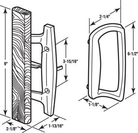 img 3 attached to PRIME-LINE C 1204 Sliding Glass Door Handle Set – White Diecast, Mortise/Hook Style - Replace Old or Damaged Door Handles with Ease (Fits 3-15/16” Hole Spacing)