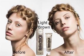 img 1 attached to 🌰 REFECTOCIL Light Brown Color Kit with Cream Hair Dye + Liquid Oxidant 3% 3.38 oz + Mixing Brush + Mixing Dish