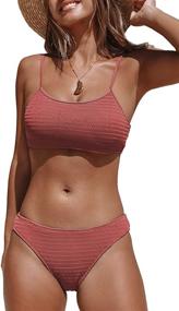 img 4 attached to CUPSHE Women's Matcha Smocking Bikini - Women's Clothing, Swimsuits, and Cover-Ups