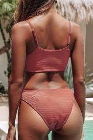 img 2 attached to CUPSHE Women's Matcha Smocking Bikini - Women's Clothing, Swimsuits, and Cover-Ups