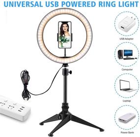 img 1 attached to 🎥 10.2" LED Ring Light with Tripod Stand & Phone Holder - Perfect for Live Streaming, YouTube Videos, & TikTok!