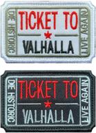 🎟️ funny ticket to valhalla admit embroidered tactical badge emblem patches - antrix 2-pack, 3.15x2 inch logo