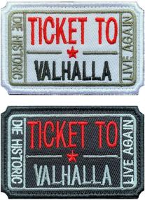 img 4 attached to 🎟️ Funny Ticket to Valhalla Admit Embroidered Tactical Badge Emblem Patches - Antrix 2-Pack, 3.15x2 inch