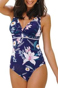 img 3 attached to CUPSHE Women's Swimsuit: Floral Bathing Suit for Women's Clothing with Swimsuit & Cover Up Options