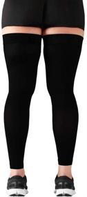 img 1 attached to 🧦 Mojo Compression Stockings For Women - Thigh-Hi Leg Sleeve With Non-Slip Grip Top, Firm Graduated Support of 20-30mmHg, Black, Size Medium A609BL2