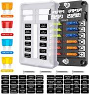 nilight - 50056l: waterproof 12 way blade fuse block with led indicator & negative bus for 12v automotive cars, boats, and rvs logo