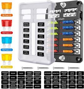 img 4 attached to Nilight - 50056L: Waterproof 12 Way Blade Fuse Block with LED Indicator & Negative Bus for 12V Automotive Cars, Boats, and RVs