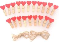 ❤️ lwr crafts red heart wood mini clothespins 20 pcs + jute cord 8ft logo