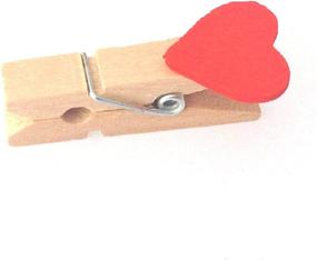 img 2 attached to ❤️ LWR CRAFTS Red Heart Wood Mini Clothespins 20 pcs + Jute Cord 8ft