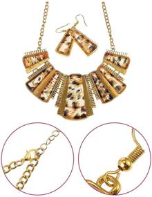 img 3 attached to FENICAL Women's Leopard Print Alloy Vintage Necklace and Earring Set - Leopard Jewelry Set