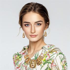 img 2 attached to FENICAL Women's Leopard Print Alloy Vintage Necklace and Earring Set - Leopard Jewelry Set