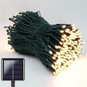 img 4 attached to 🌟 BHCLIGHT Super-Long 105FT 300 LED Solar String Lights: Waterproof, 8 Lighting Modes for Outdoor Christmas Decor, Warm White