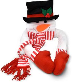 img 4 attached to 🎄 Holiday Decor Snowman Tree Topper with Hat, Shawl, and Poseable Arms - Xmas Party Supplies for Winter Wonderland Decorations