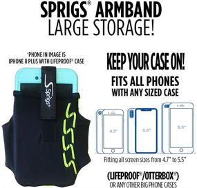 img 1 attached to 📱 Sprigs Phone Armband Sleeve: Lightweight & Comfortable for iPhone x/8/7/6 Plus, Galaxy S7/S6, Google Pixel XL - Fits All Phones with Case. Perfect Running Armband for Women & Men!