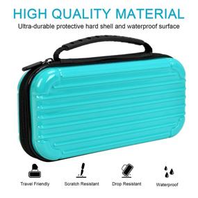 img 3 attached to 🎮 iHosok Nintendo Switch Lite Carrying Case - Portable Travel Hard Shell Protective Case with 8 Game Card Slots & Storage for Accessories - Turquoise